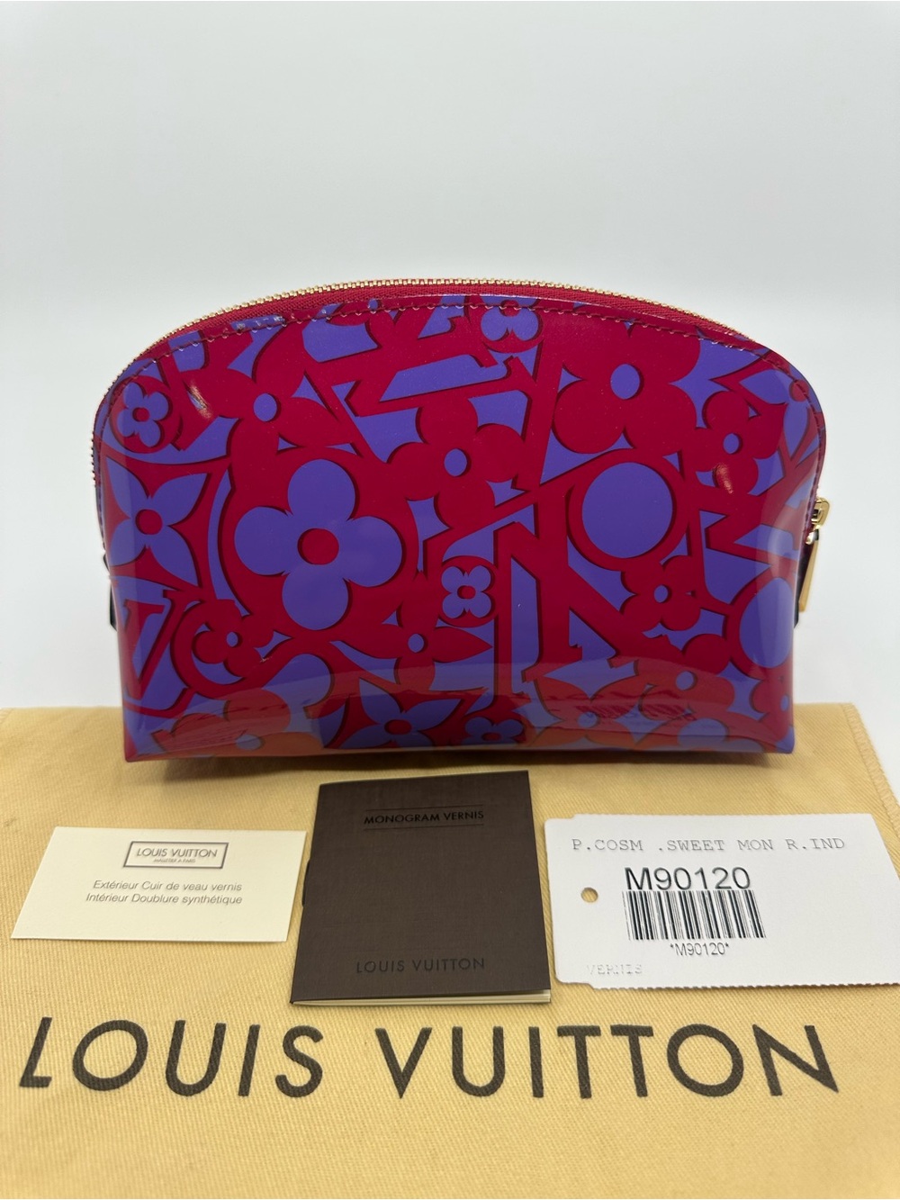 Louis Vuitton Red & Purple Monogram Cosmetic Pouch